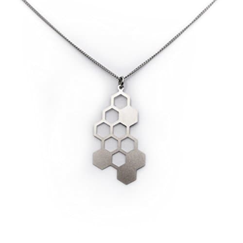Honeycomb - Hexagon Modern Stainless Necklace