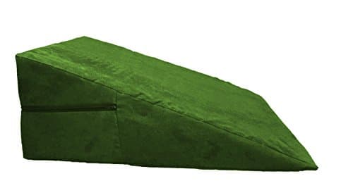 Foam bed wedge positioning pillow insert into a soft microfiber zippered case, by Lilymelotextile (12" H x 24" L x 24") Basil Green
