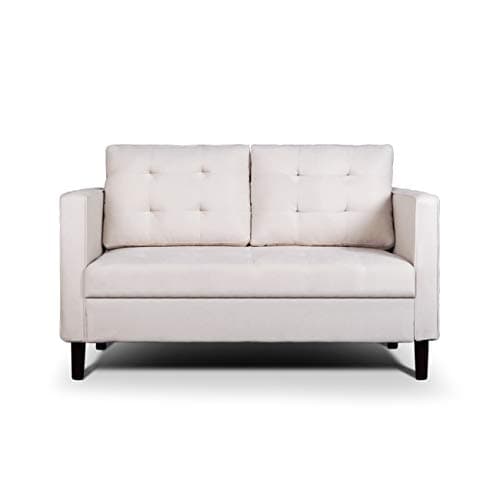 AODAILIHB Modern Soft Cloth Tufted Cushion Loveseat Sofa Small Space Configurable Couch (Almond White)