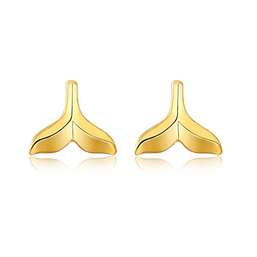 Rosa Vila Whale Tail Stud Earrings (Gold Tone)