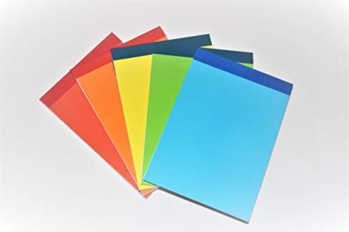 5mm Squared A6 Pocket Size memo Notepad Pack of 5 Jotter Pads 40 Pages Each Assorted Colour Covers