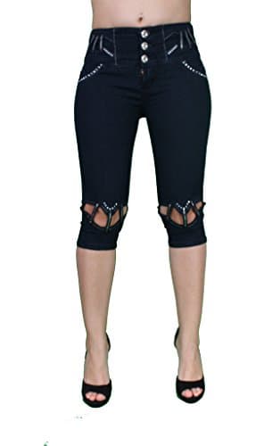 Butt Lifting Colombian Style Stretch Denim Bermuda By Silver Diva DJ1646-BER
