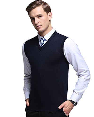 Kinlonsair Mens Casual Slim Fit Solid Lightweight V-Neck Pullover Jumper Tank Tops