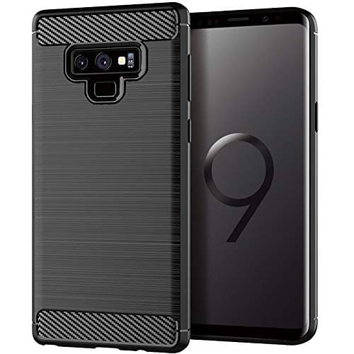 Moment Dextrad for Note 9 Case,Anti-Fingerprint Protective Bumper Soft TPU Cover with Shock-Absorption and Carbon Fiber Design for Samsung Galaxy Note 9 + Stylus (Black)