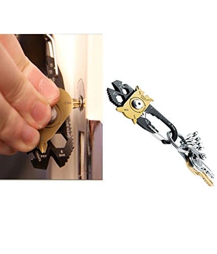 Kudos Enterprise 20 in 1 Pocket Camping Multi Functional Tool Keychain (Black)