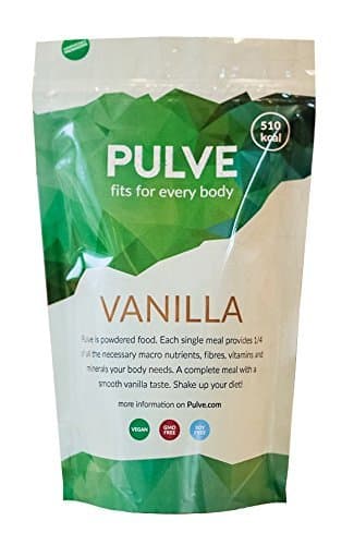 72 x Pulve: Meal Replacement Shake Single Pouch. Each Pouch contains 25% of the recommended daily nutrients your body needs per day, Vitamins & Minerals. Vegan, Soy Free, GMO Free. Vanilla Taste. soylent Alternative