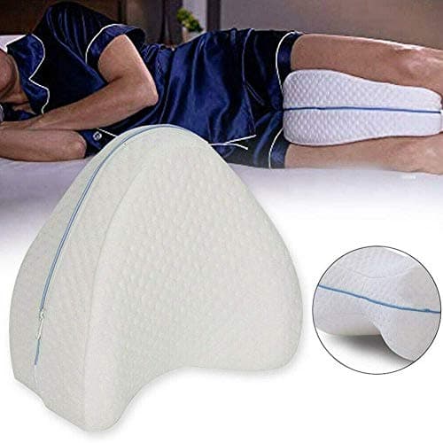 Tallin Memory Foam Leg Pillow Side Sleeper, Sciatic Nerve Pain Relief Leg Pillow for Back Pain, Leg Pain, Hip, Pregnancy, Knee Support With Washable Cover (White)