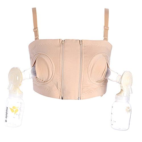 Ying Te Kai Hands Free Breastpump Bra Adjustable Nursing Bra For Baby (m, Khaki)