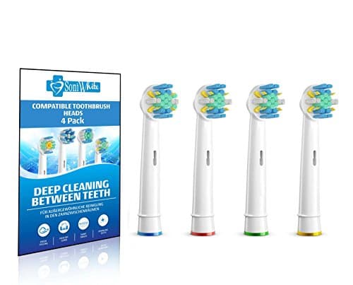 Premium Oral-B Floss Action Compatible Generic Replacement Toothbrush Heads (4)