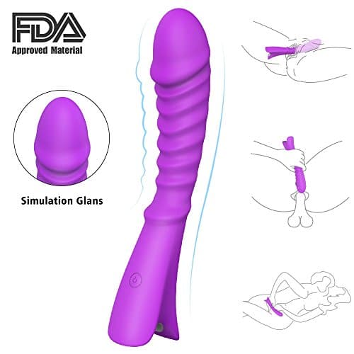 Handheld Wand 9 Vibrations Modeles Powerful Speed Vibrations G S-Pot Stimulator, Cordless 100% Waterproof USB Rechargeable - Cautious, Purple