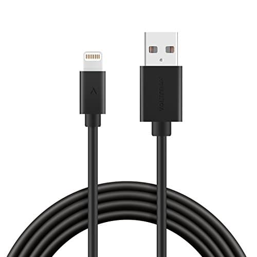 Apple MFi certified Lightning Cable 6ft, Voltmax iPhone charger with reinforced aramid fiber for iPhone 11/11Pro Max, XS/XS Max,XR, X,8/8Plus, 7/7Plus,iPad Pro/Air 2, iPad mini, iPod nano/touch(Black)