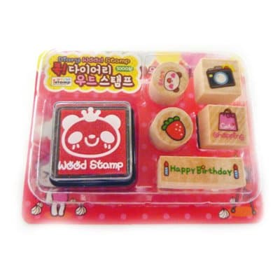 Japanese Fun: 5pc King Panda Stamp Set - Red