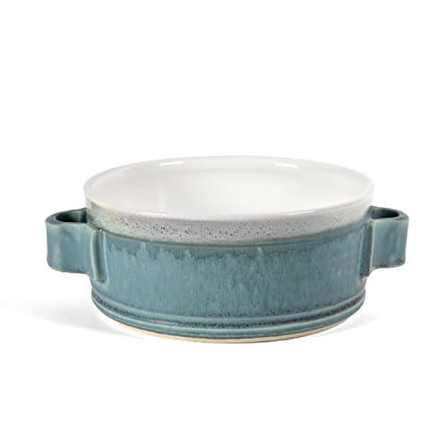 Dan Saultman Pottery 2-cup Ramekin with Handles, Turquoise