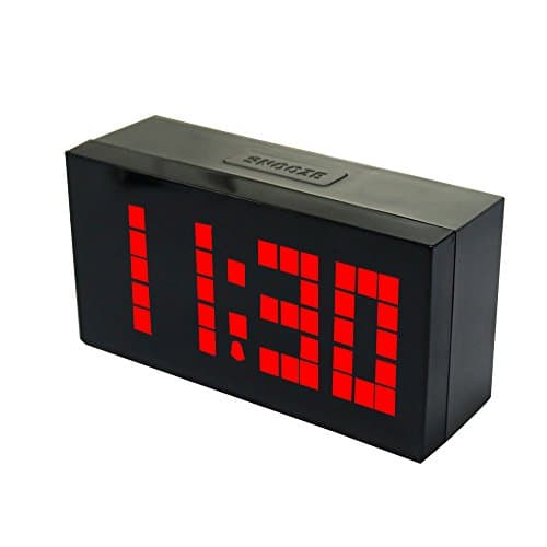 CHIHAI Simple and Practical LED Alarm Clock with Calendar, Temperature, Brightness Control and AC Power(red)