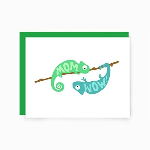 Mom Wow! - Chameleon Greeting Card for Mom