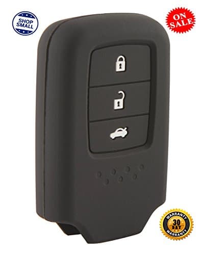 Honda Key Protector - Silicone Rubber Smart Key Cover - Protecting Remote Control (Key Fob) Case Cover By NJM (Black)