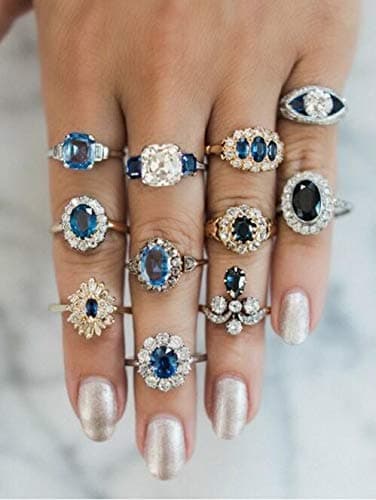 Celebrity"Kate" Ring, Vintage Wind 11 Piece Gemstone Ring