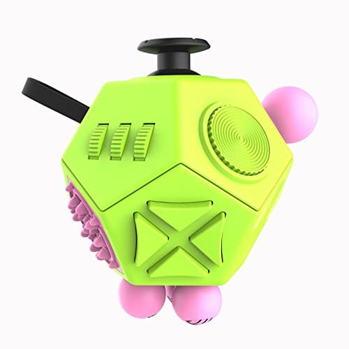 12 Sides Squeeze Fun Stress Reliever Gifts Fidget Magic Cube Relieves Anxiety and Stress Strange Creative Toy for Adults Children Decompression Dice - Green