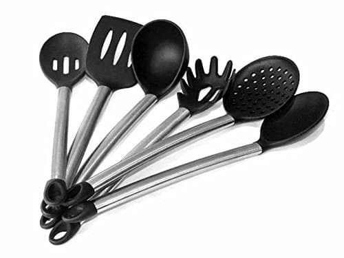 ChefzPros Nonstick Silicone Kitchen Utensil Set - Black