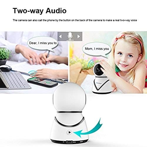2020 WiFi IP Camera,Wireless Home Security Camera for Baby, Elder, Pet Camera Monitor with Motion Detection 2-Way Audio Night Vision Pan Tilt Zoom,Compatible with Alexa (White)