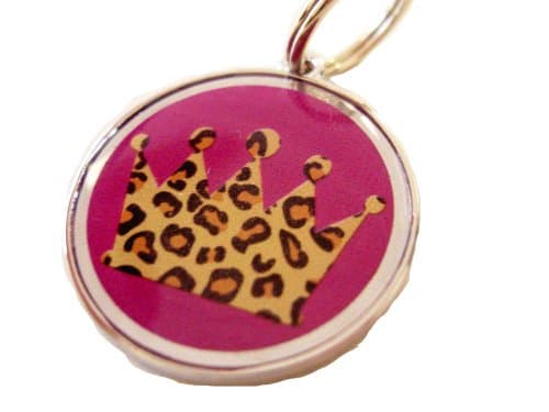 Leopard Crown on Purple - Pet Id Tag