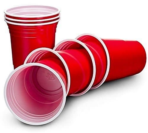 MAZIMARK--Ruby Apple Red American Party Cups - 16oz (455ml) - Disposable Party Cups - Pack