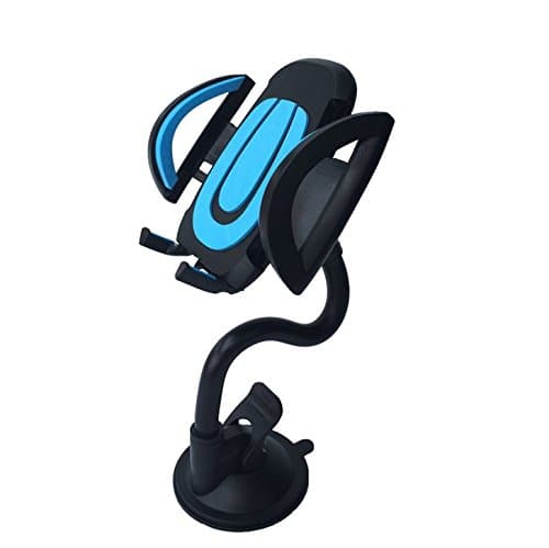 Smartland Universal Long Arm Windshield Dashboard Car Mount Holder Cradle for iPhone 6s/6 plus 5s 5 se Samsung Galaxy S7 S6 edge S5 S4 and Note 5/4/3 (Blue)