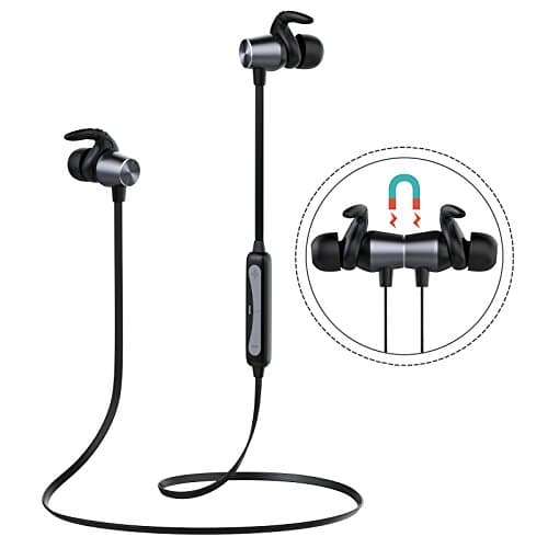 Bluetooth 4.2 Wireless Earbuds, Bluetooth Headphones with Noise Cancelling Mic, Magnetic Wireless Headphones for Running Exercising