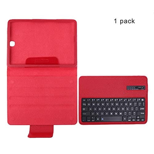 CAPTIANKN Tablet Bluetooth Holster Keyboard for Samsung Galaxy TAB S2/Tab A T810/T550 9.7 Inch,red