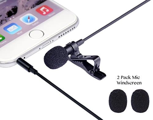 Clip-on Omnidirectional Condenser Microphone for Apple Iphone, Ipad, Ipod Touch, Samsung Android and Windows Smartphone