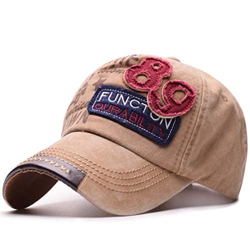 SKAMAO Baseball Cap Retro Washed Baseball Cap Fitted Cap Hat For Men Bone Women Casual Letter 89 Caps