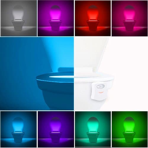 Motion Sensor Toilet Light - Voion Sensor Motion Activated LED Toilet Night Light,Toilet Bowl Light - 8 colors (White)