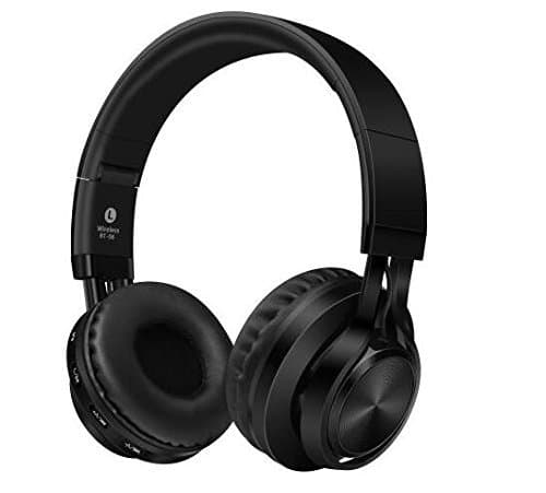 SNOHE Over Ear Headphone,Stereo Wireless Headset with Memory-Protein Earmuffs, Lightweight & Foldable Wired/Wireless Bluetooth Headphones for Cell Phone/ TV/ PC,Black