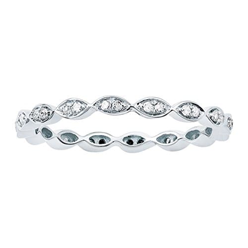 10k White Gold Stackable Eternity Diamond Wedding Band (1/4 cttw, I-J Color, I2-I3 Clarity)