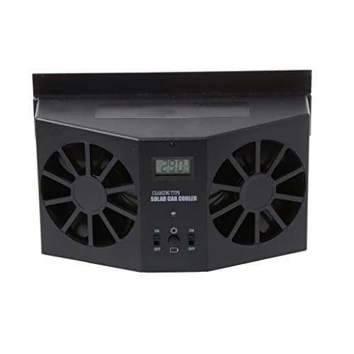 Loair Solar Dual Fan Power Car Front - Window Windshield Auto Air Vent Cooling Exhaust Dual Fan System Cooler (Black)