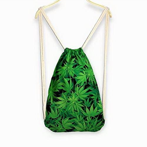 Pixel backpack - 2016 Womens Galaxy/Cat/Unicorn 3D Print Rope Backpack Bucket Canvas Bags Satchel style Leaves