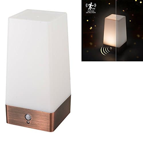 Brighome Wireless Motion Sensor LED Night Light 3 Modes Battery Powered LED Table Lamp,Sensitive Lights Stairway Bedroom/Bathroom Hallway Emergency Camping Lamp For Kids Nursery Child House (Square)