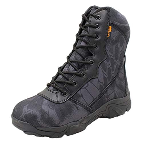 Combat Boots G-5 Leather Side Zip Army Tactical Boots Delta Military Work Army Shoes Safety Ankle Boots Breathable Commando Outdoor Desert Tactical Military Patrol Boots