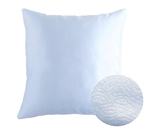 Cold Light Blue Decorative Textured Satin Cushion Cover Throw Square Pillowcase for Chair Sofa Living Room Accent Pillow 18" x 18"