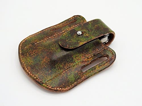 Camo Leatherman Multitool Leather Sheath Case Strap Sam Browne Button Closure Fits Wave Model