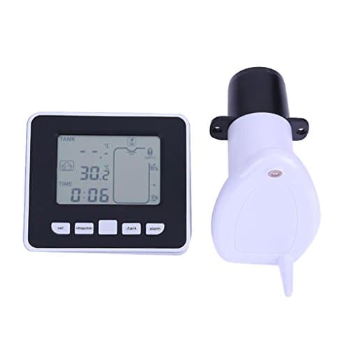 Onepeak Wireless Ultrasonic Tank Liquid Depth Level Meter with Temperature Thermo Sensor Water Level Gauge