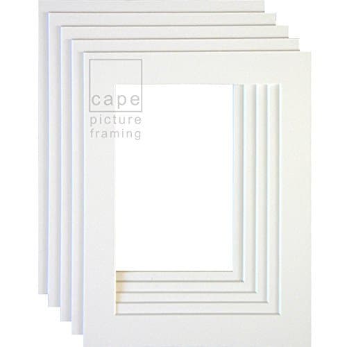 Cape Picture Framing Mounts, Outer Size 500 x 400mm, Options - Colour, Image Size, Pack Quantity