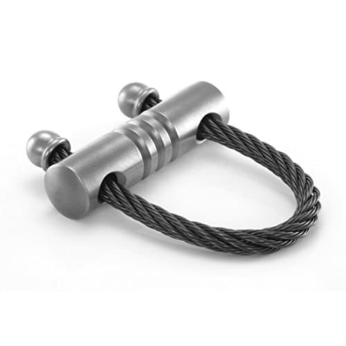 Edward Mirell Titanium & Black Titanium Cable Keyring