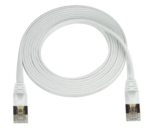 Super Flat CAT7 Ethernet Cable, White, 25 Feet, 0.08" Thick