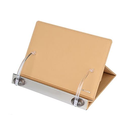 MECCALINE Premium Book Stand Reading Desk Holding Sticks Adjustable Angles For Books Tablet PC Smart Phone Beige