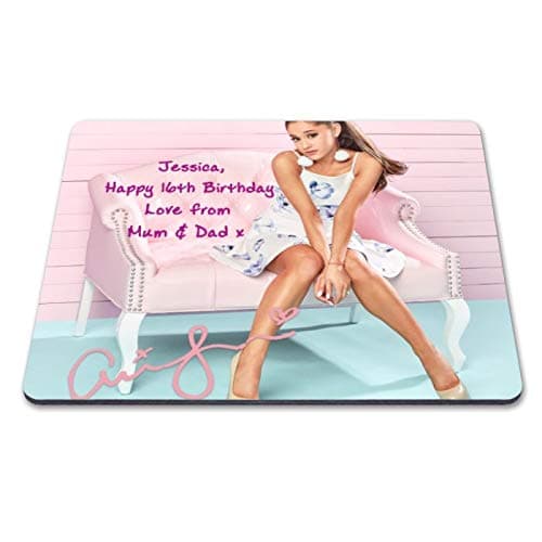 Ariana Grande 1 Personalised Gift Print Mouse Mat Autograph Computer Rest Mouse Mat Compatible with Laser and Optical Mice (With Personalised Message)