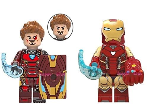 Iron Man Minifigure with Infinity Gauntlet 2Pcs Set Action Figure by A&M Prime Supplies
