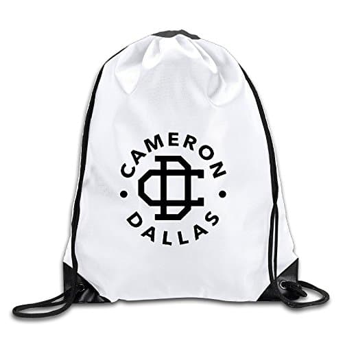 Cameron Dallas Slogan White Drawstring Backpack Sport Bag For Men & Women