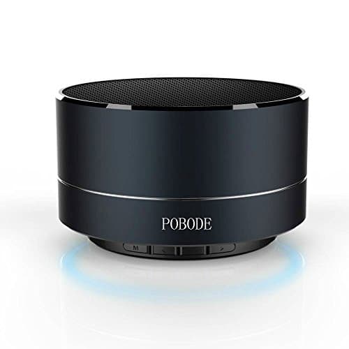 Pobode Wireless Stereo Portable Bluetooth Speakers with Handsfree- Super Mini Metal Wireless Speaker System For iPhone, Car, TV, Outdoors & Function, USB and TF Card Port, Durable & Compact(Black)