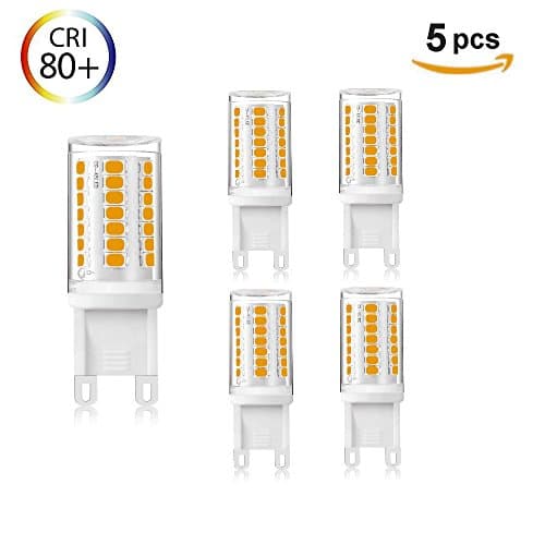 No Flicker 5 PCS Three stages Dimming G9 3W LED Lamps, 45X 2835 SMD, 340 LM, Ra≥80LED Ceramic Lamp, AC 110-120V, 360° Beam Angle, LED Light Bulbs, LED Bulbs (Cool White)
